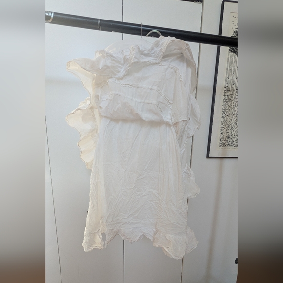 Edmée & Lilie White Ruffled Skirt With High Waistband - Picture 2 of 7